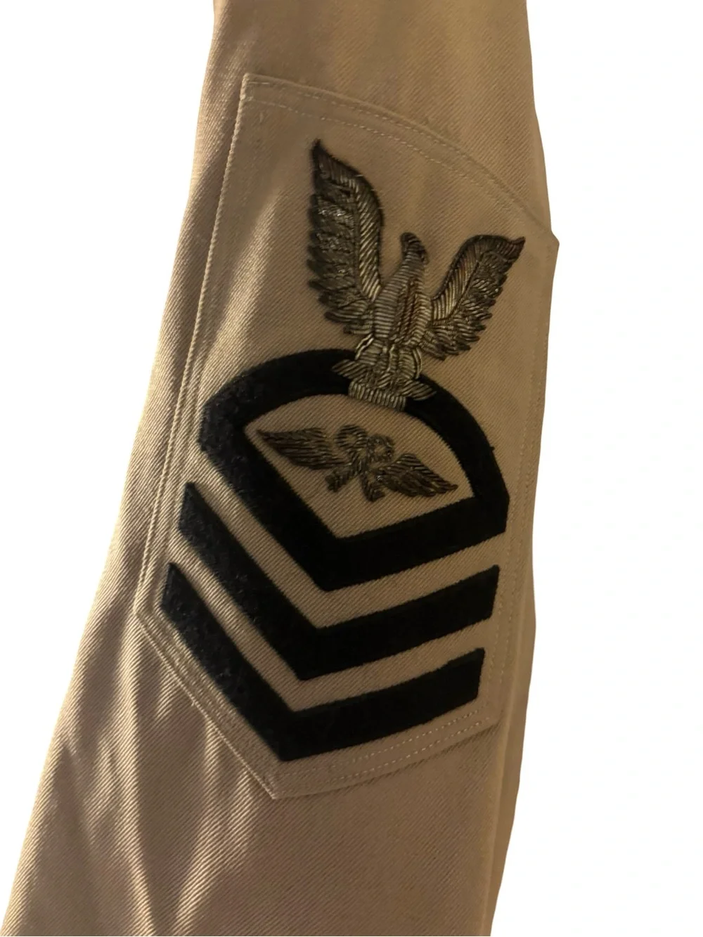 Authentic Genuine Vintage Mens Khaki Navy Service Blazer with Ribbon Bars